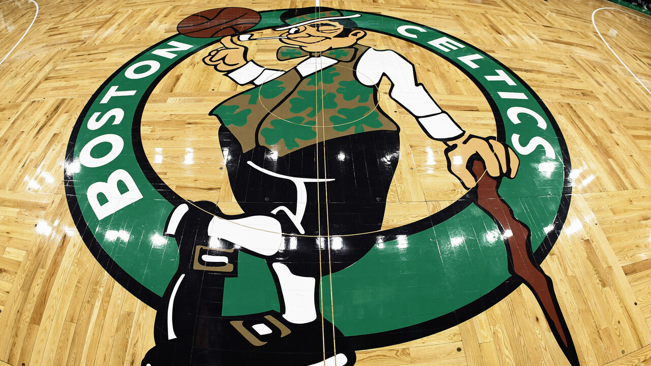 BOSTON, MA - MARCH 2: The Boston Celtics logo is seen on the parquet floor before the game between the Boston Celtics and the Denver Nuggets at TD Garden on March 2, 2025 in Boston, Massachusetts. NOTE TO USER: User expressly acknowledges and agrees that, by downloading and/or using this Photograph, user is consenting to the terms and conditions of the Getty Images License Agreement.