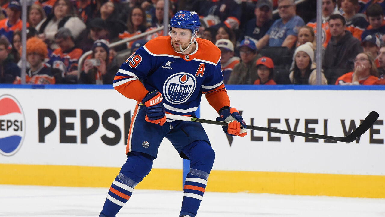 EDMONTON, CANADA - MARCH 18: Leon Draisaitl #29 of the Edmonton Oilers in action during the game against the Utah Hockey Club at Rogers Place on March 18, 2025, in Edmonton, Alberta, Canada.