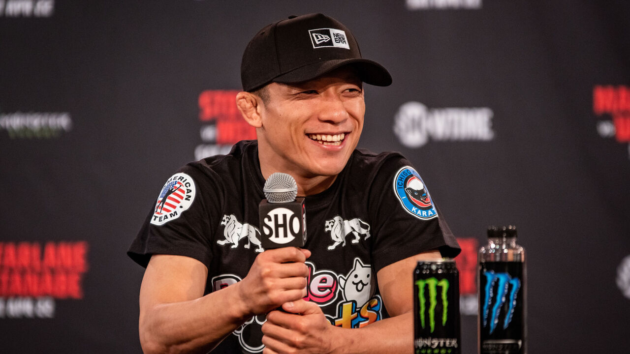 HONOLULU, HAWAII - APRIL 19: Kyoji Horiguchi addresses the media ahead of his Flyweight bout for Bellator 295 on April 19, 2023, at Blaisdell Arena in Honolulu, Hawaii.