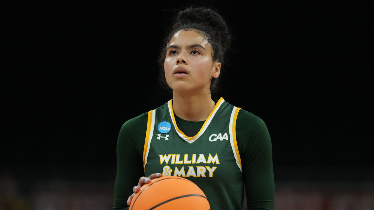 AUSTIN, TEXAS - MARCH 20: Bella Nascimento #5 of the William & Mary Tribe prepares to take a free throw during the First Four round of the 2025 NCAA Women's Basketball Tournament held at Moody Center on March 20, 2025 in Austin, Texas.