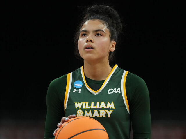 AUSTIN, TEXAS - MARCH 20: Bella Nascimento #5 of the William & Mary Tribe prepares to take a free throw during the First Four round of the 2025 NCAA Women's Basketball Tournament held at Moody Center on March 20, 2025 in Austin, Texas.