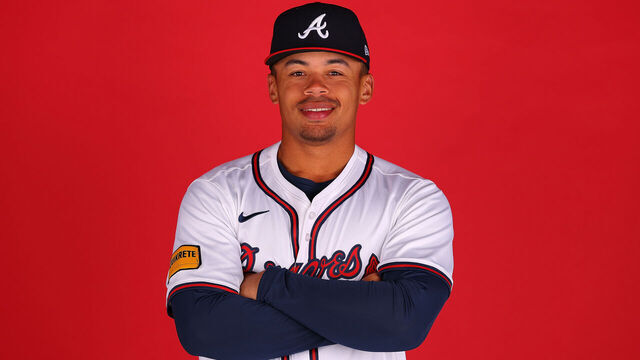 NORTH PORT, FLORIDA - FEBRUARY 21: Drake Baldwin #75 of the Atlanta Braves poses for a portrait during photo day at CoolToday Park on February 21, 2025 in North Port, Florida.