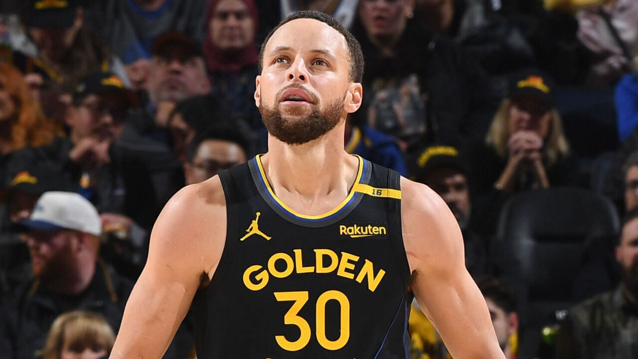 SAN FRANCISCO, CA - MARCH 20: Stephen Curry #30 of the Golden State Warriors looks on during the game against the Toronto Raptors on March 20, 2025 at Chase Center in San Francisco, California. NOTE TO USER: User expressly acknowledges and agrees that, by downloading and or using this photograph, user is consenting to the terms and conditions of Getty Images License Agreement. Mandatory Copyright Notice: Copyright 2025 NBAE