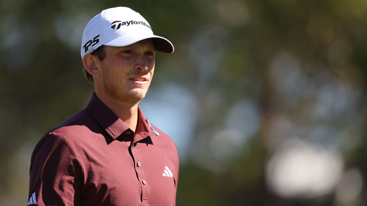 PALM HARBOR, FLORIDA - MARCH 21: Jacob Bridgeman of the United States walks from the 14th tee during the second round of the Valspar Championship 2025 at Innisbrook Resort and Golf Club on March 21, 2025 in Palm Harbor, Florida.