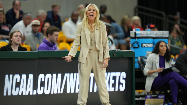 WACO, TEXAS - MARCH 21: Head coach Molly Miller of the Grand Canyon Antelopes reacts during the First Round game against the Baylor Bears in the 2025 NCAA Women's Basketball Tournament held at Foster Pavilion on March 21, 2025 in Waco, Texas.