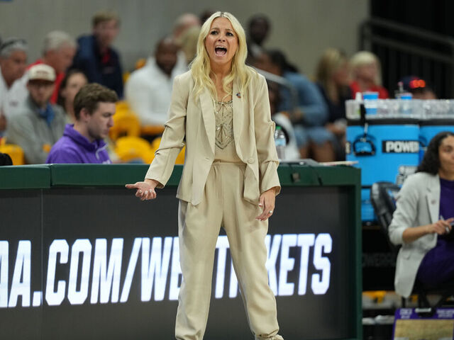 WACO, TEXAS - MARCH 21: Head coach Molly Miller of the Grand Canyon Antelopes reacts during the First Round game against the Baylor Bears in the 2025 NCAA Women's Basketball Tournament held at Foster Pavilion on March 21, 2025 in Waco, Texas.
