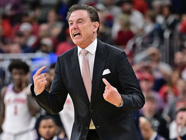 PROVIDENCE, RHODE ISLAND - MARCH 22: Rick Pitino head coach of the St. John's Red Storm expresses his displeasure with a call during the second round of the 2025 NCAA Men's Basketball Tournament held at Amica Mutual Pavillion on March 22, 2025 in Providence, Rhode Island.