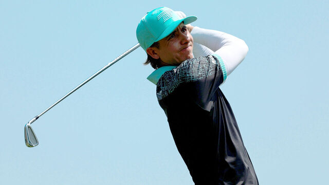 MACAU, CHINA - MARCH 23: Carlos Ortiz plays a tee shot on the 11th hole during the final round of the International Series Macau, part of the Open Qualifying Series at Macau Golf & Country Club on March 23, 2025 in Macau, China.