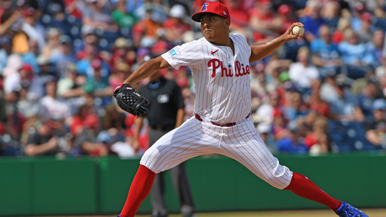 CLEARWATER, FLORIDA - MARCH 4: Ranger Suarez #55 of the Philadelphia Phillies delivers a pitch during the fourth inning of a spring training game against the New York Yankees at BayCare Ballpark on March 4, 2025 in Clearwater, Florida.