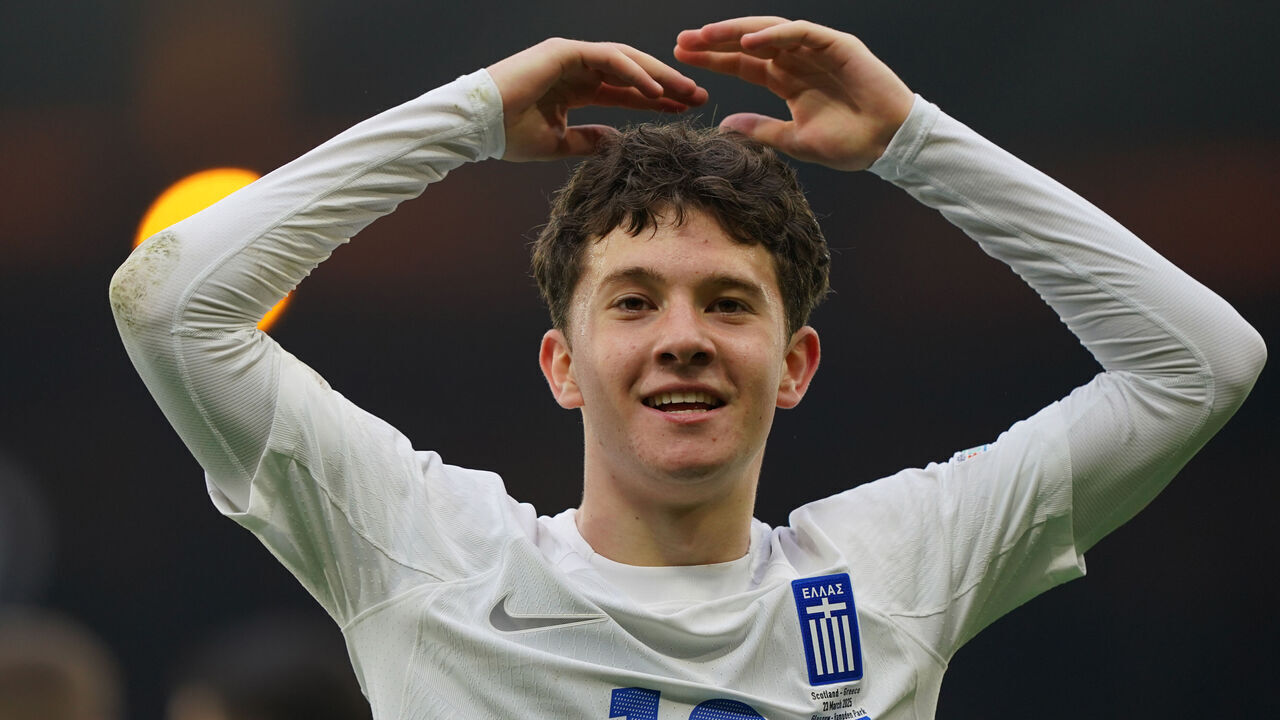 Greece's Konstantinos Karetsas during the UEFA Nations League play-offs, second leg match at Hampden Park, Glasgow. Picture date: Sunday March 23, 2025.