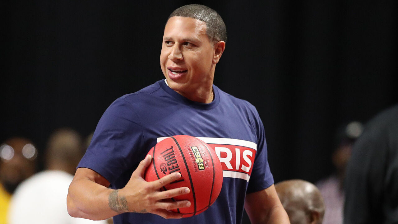 LAS VEGAS, NEVADA - AUGUST 21: Mike Bibby looks on following a BIG3 game in Week Eight at the Orleans Arena on August 21, 2021 in Las Vegas, Nevada.