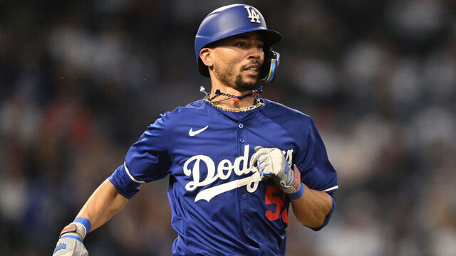 ANAHEIM, CALIFORNIA - MARCH 25: Mookie Betts #50 of the Los Angeles Dodgers grounds out in the sixth inning against the Los Angeles Angels in a spring training game at Angel Stadium of Anaheim on March 25, 2025 in Anaheim, California.