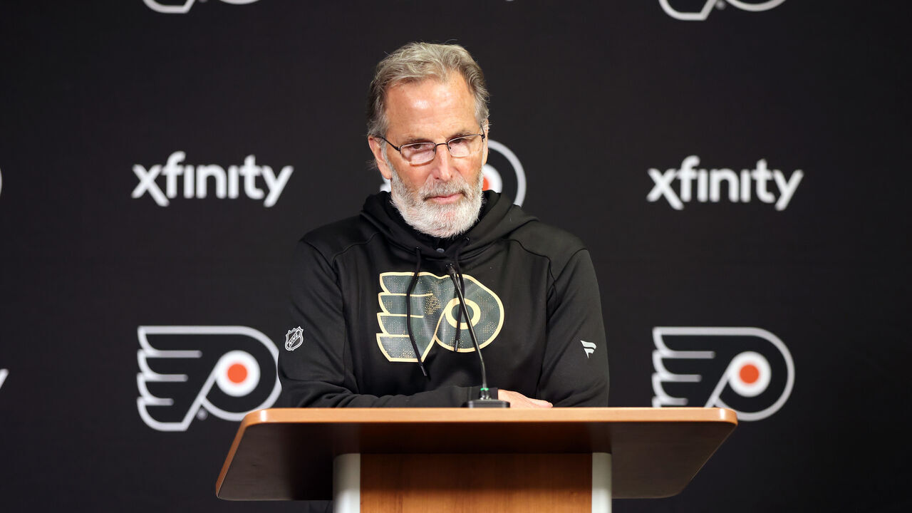 PHILADELPHIA, PENNSYLVANIA - NOVEMBER 18: Head Coach of the Philadelphia Flyers John Tortorella address the media following a 3-2 loss to the Colorado Avalanche at the Wells Fargo Center on November 18, 2024 in Philadelphia, Pennsylvania.