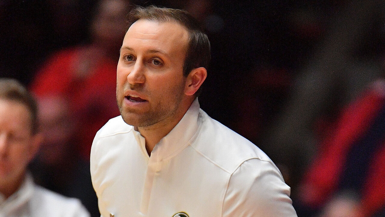 ALBUQUERQUE, NEW MEXICO - FEBRUARY 05: Assistant coach Ali Farokhmanesh of the Colorado State Rams gives instructions to his team during the second half of a game against the New Mexico Lobos at The Pit on February 05, 2025 in Albuquerque, New Mexico. The Lobos defeated the Rams 87-65.