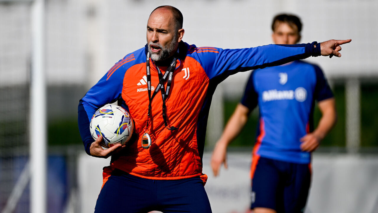 TURIN, ITALY - MARCH 24: Igor Tudor of Juventus during a training session at JTC on March 24, 2025 in Turin, Italy.
