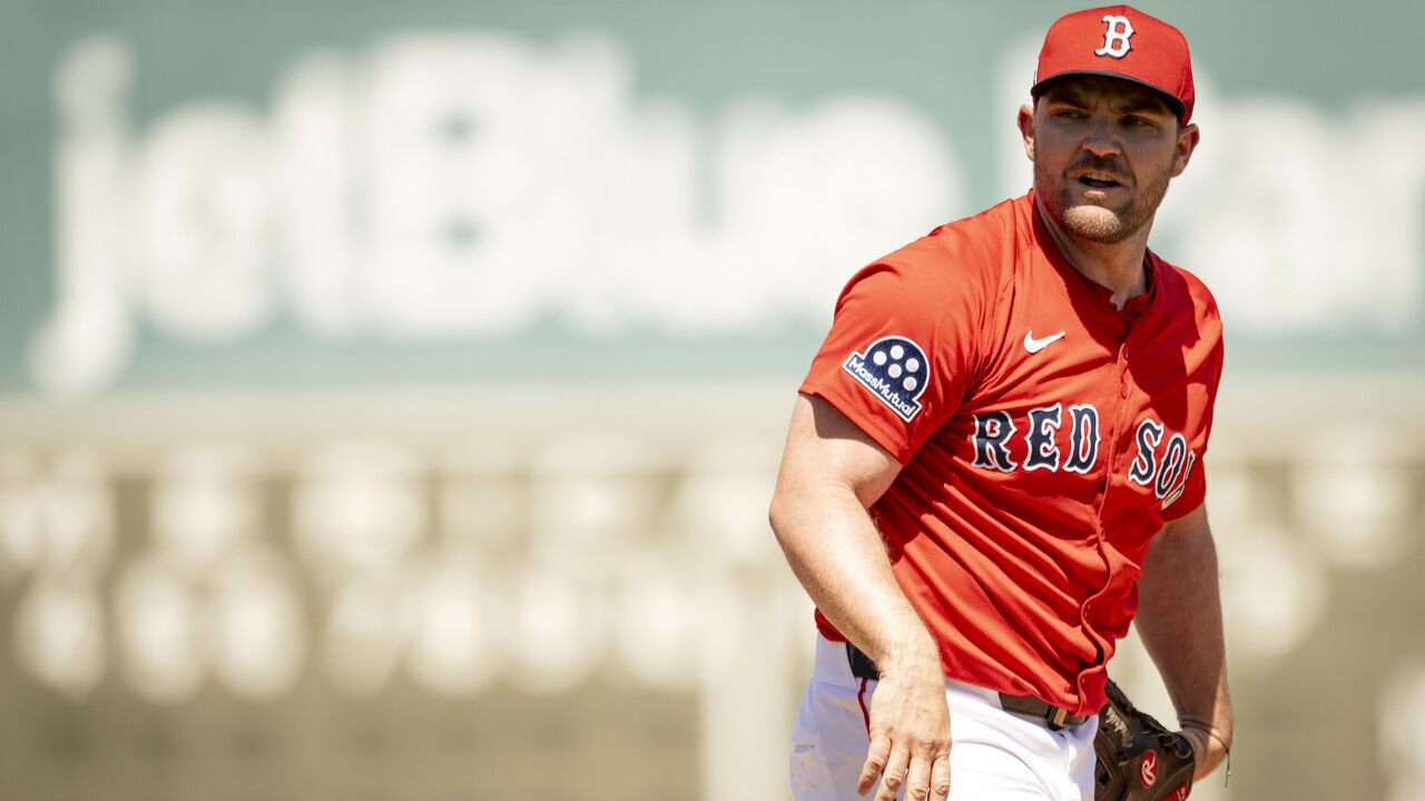FORT MYERS, FLORIDA - MARCH 15: Liam Hendriks #31 of the Boston Red Sox pitches during a game against the Atlanta Braves at JetBlue Park at Fenway South in Fort Myers, Florida on March 15, 2025.