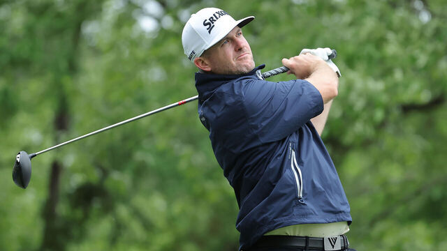 HOUSTON, TEXAS - MARCH 27: Taylor Pendrith of Canada hits his tee shot on the sixth hole during the first round of the Texas Children's Houston Open 2025 at Memorial Park Golf Course on March 27, 2025 in Houston, Texas.