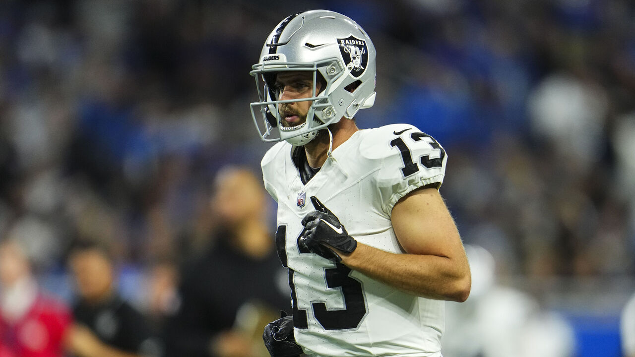 DETROIT, MI - OCTOBER 30: Hunter Renfrow #13 of the Las Vegas Raiders walks off of the field during an NFL game against the Detroit Lions at Ford Field on October 30, 2023 in Detroit, Michigan.