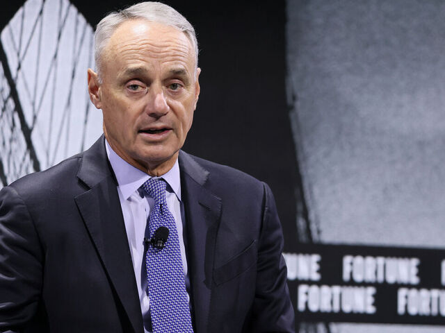 NEW YORK, NEW YORK - NOVEMBER 11: Rob Manfred, Commissioner, Major League Baseball speaks onstage during the Growing the Game panel, at the Fortune Global Forum on November 11, 2024 in New York City.