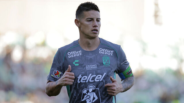 TORREON, MEXICO - MARCH 9: James Rodriguez of Leon looks on during the 11th round match between Santos Laguna and Leon as part of the Torneo Clausura 2025 Liga MX at Corona Stadium on March 9, 2025 in Torreon, Mexico.