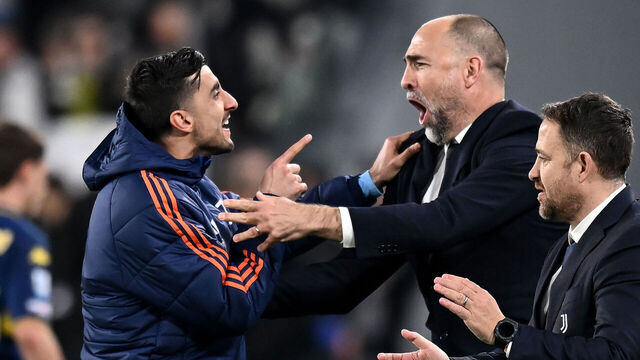 TURIN, ITALY - MARCH 29: Igor Tudor of Juventus celebrates at the end of the match of the Serie A match between Juventus and Genoa at on March 29, 2025 in Turin, Italy.