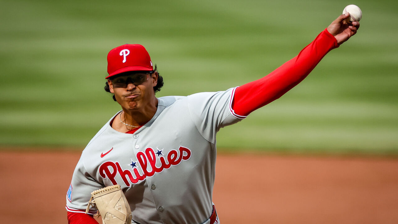 WASHINGTON, DC - MARCH 29: Jesus Luzardo #44 of the Philadelphia Phillies pitches against the Washington Nationals in the second inning at Nationals Park on March 29, 2025 in Washington, DC. (Samuel Corum/Getty Images)