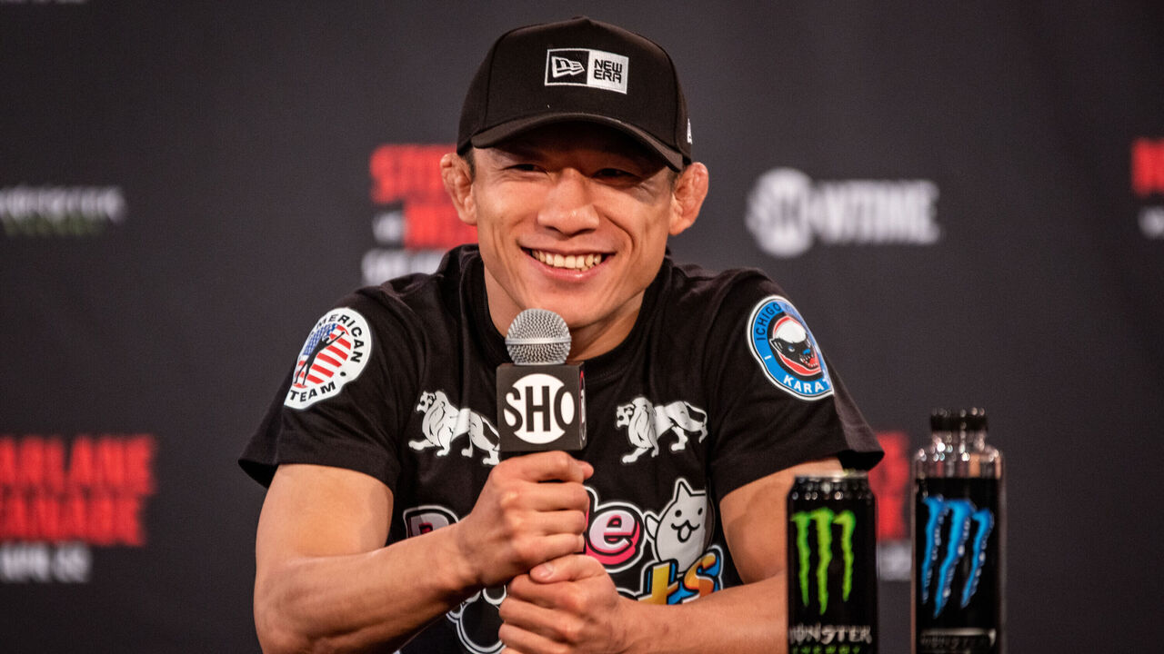 HONOLULU, HAWAII - APRIL 19: Kyoji Horiguchi addresses the media ahead of his Flyweight bout for Bellator 295 on April 19, 2023, at Blaisdell Arena in Honolulu, Hawaii.