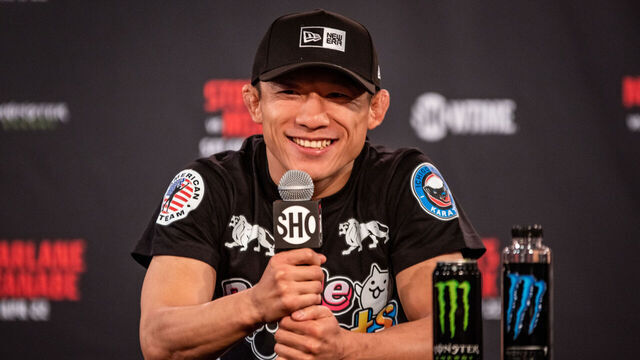 HONOLULU, HAWAII - APRIL 19: Kyoji Horiguchi addresses the media ahead of his Flyweight bout for Bellator 295 on April 19, 2023, at Blaisdell Arena in Honolulu, Hawaii.