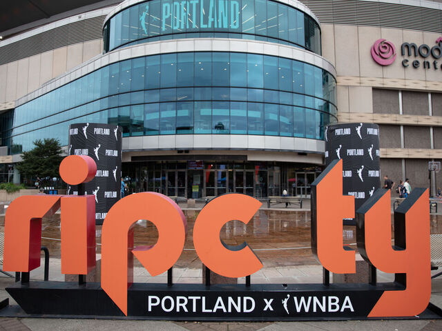 PORTLAND, OR - SEPTEMBER 18: An exterior view of the Moda Centera prior to the press conference announcing Portland being awarded a WNBA expansion franchise on September 18, 2024 at the MODA Center in Portland, Oregon. Mandatory Copyright Notice: Copyright 2024 NBAE