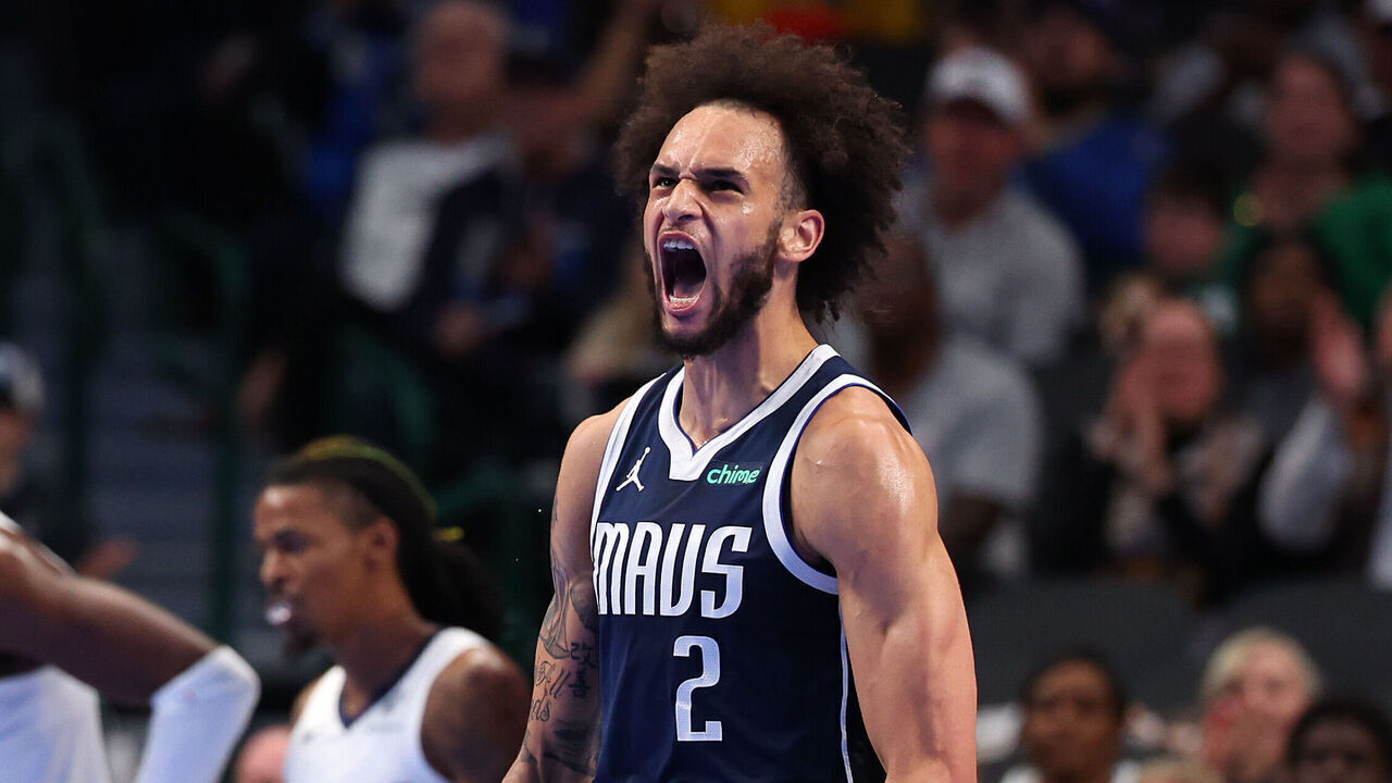 DALLAS, TEXAS - DECEMBER 03: Dereck Lively II #2 of the Dallas Mavericks reacts during the first half of an Emirates NBA Cup game against the Memphis Grizzlies at American Airlines Center on December 03, 2024 in Dallas, Texas. NOTE TO USER: User expressly acknowledges and agrees that, by downloading and/or using this photograph, user is consenting to the terms and conditions of the Getty Images License Agreement.
