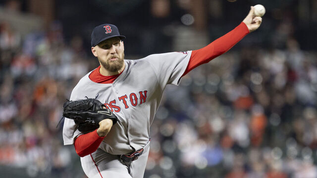 BALTIMORE, MD - APRIL 02: Boston Red Sox pitcher Garrett Crochet (35) throws a pitch during the game between the Boston Red Sox versus the Baltimore Orioles on April 2, 2025 at Oriole Park at Camden Yards in Baltimore, MD.
