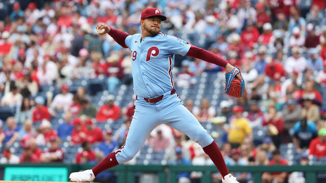 PHILADELPHIA, PENNSYLVANIA - APRIL 3: Taijuan Walker #99 of the Philadelphia Phillies delivers a pitch in the first inning during a game against the Colorado Rockies at Citizens Bank Park on April 3, 2025 in Philadelphia, Pennsylvania.
