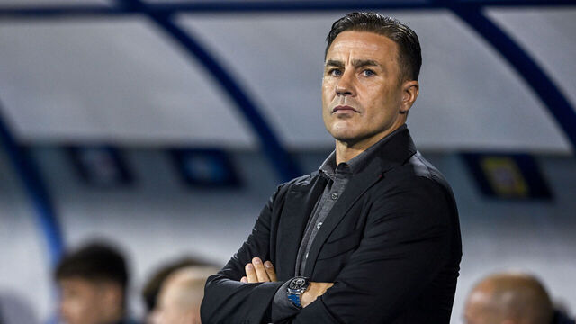 ZAGREB, CROATIA - JANUARY 29: Head Coach of Dinamo Zagreb Fabio Cannavaro looks on during the UEFA Champions League 2024/25 League Phase MD8 match between GNK Dinamo and AC Milan at Maksimir Stadium on January 29, 2025. in Zagreb, Croatia.