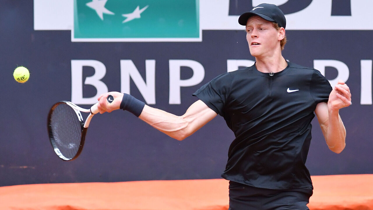 Italian tennis player Jannik Sinner during the Italian open of tennis at Foro Italico. Rome (Italy), May 16th, 2023.