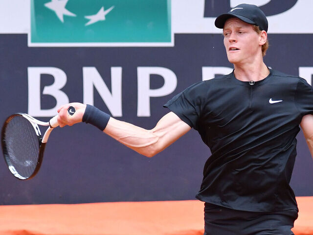 Italian tennis player Jannik Sinner during the Italian open of tennis at Foro Italico. Rome (Italy), May 16th, 2023.