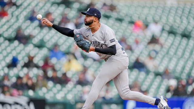 DETROIT, MICHIGAN - APRIL 09: Devin Williams #38 of the New York Yankees delivers a pitch against the Detroit Tigers during the bottom of the ninth inning at Comerica Park on April 09, 2025 in Detroit, Michigan.