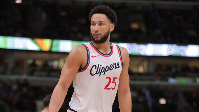 CHICAGO, IL - FEBRUARY 26: Ben Simmons #25 of the LA Clippers looks on during the second half against the Chicago Bulls on February 26, 2025 at the United Center in Chicago, Illinois.