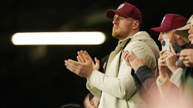 Burnley minority owner J.J. Watt in the stands during the Premier League match at Turf Moor, Burnley. Picture date: Tuesday April 2, 2024.