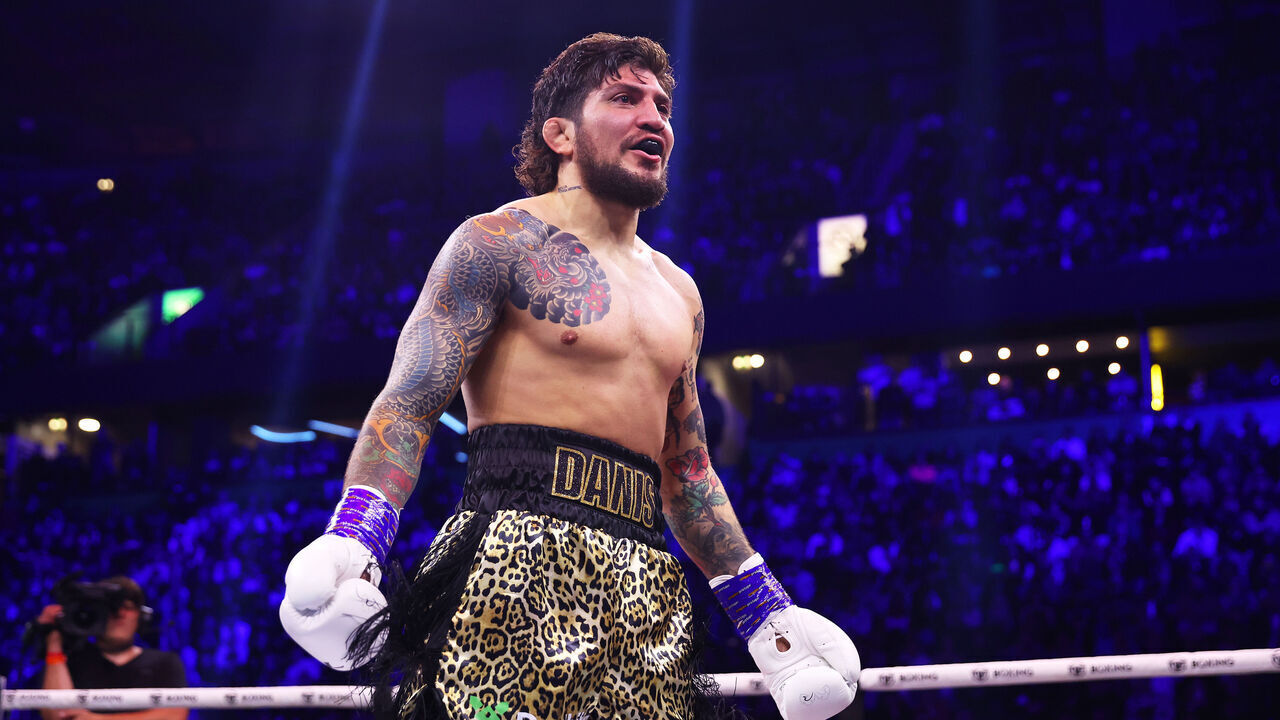 MANCHESTER, ENGLAND - OCTOBER 14: Dillon Danis reacts during the Misfits Heavyweight fight between Logan Paul and Dillon Danis at AO Arena on October 14, 2023 in Manchester, England.