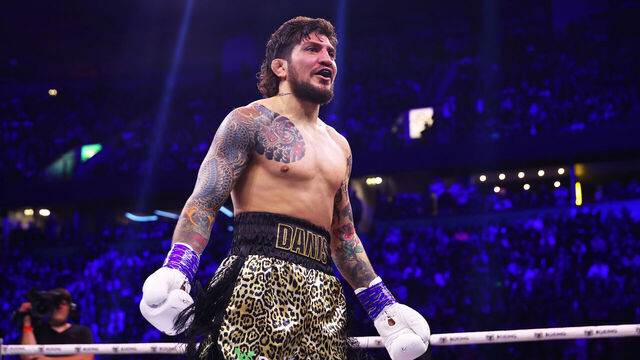 MANCHESTER, ENGLAND - OCTOBER 14: Dillon Danis reacts during the Misfits Heavyweight fight between Logan Paul and Dillon Danis at AO Arena on October 14, 2023 in Manchester, England.