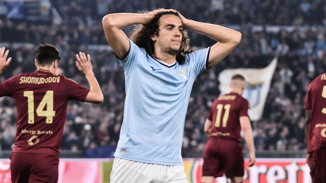 ROME, ITALY - APRIL 13: Matteo Guendouzi of SS Lazio during the Serie A match between SS Lazio and AS Roma at Stadio Olimpico on April 13, 2025 in Rome, Italy.