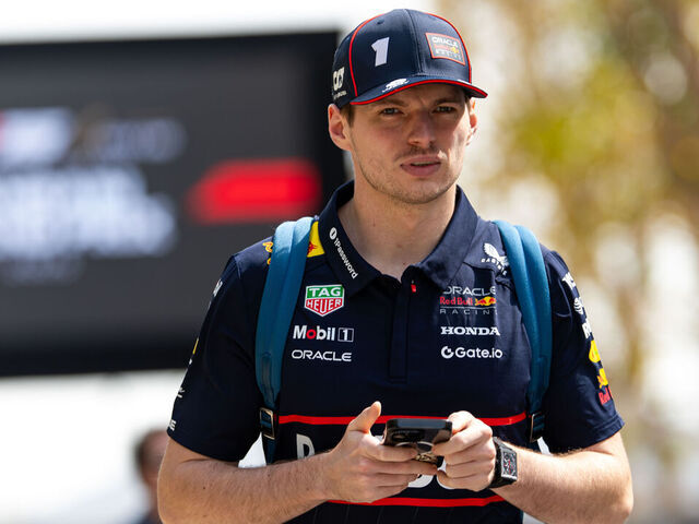 BAHRAIN, BAHRAIN - APRIL 13: Max Verstappen of Netherlands and Oracle Red Bull Racing walks in the paddock during the F1 Grand Prix of Bahrain at Bahrain International Circuit on April 13, 2025 in Bahrain, Bahrain.