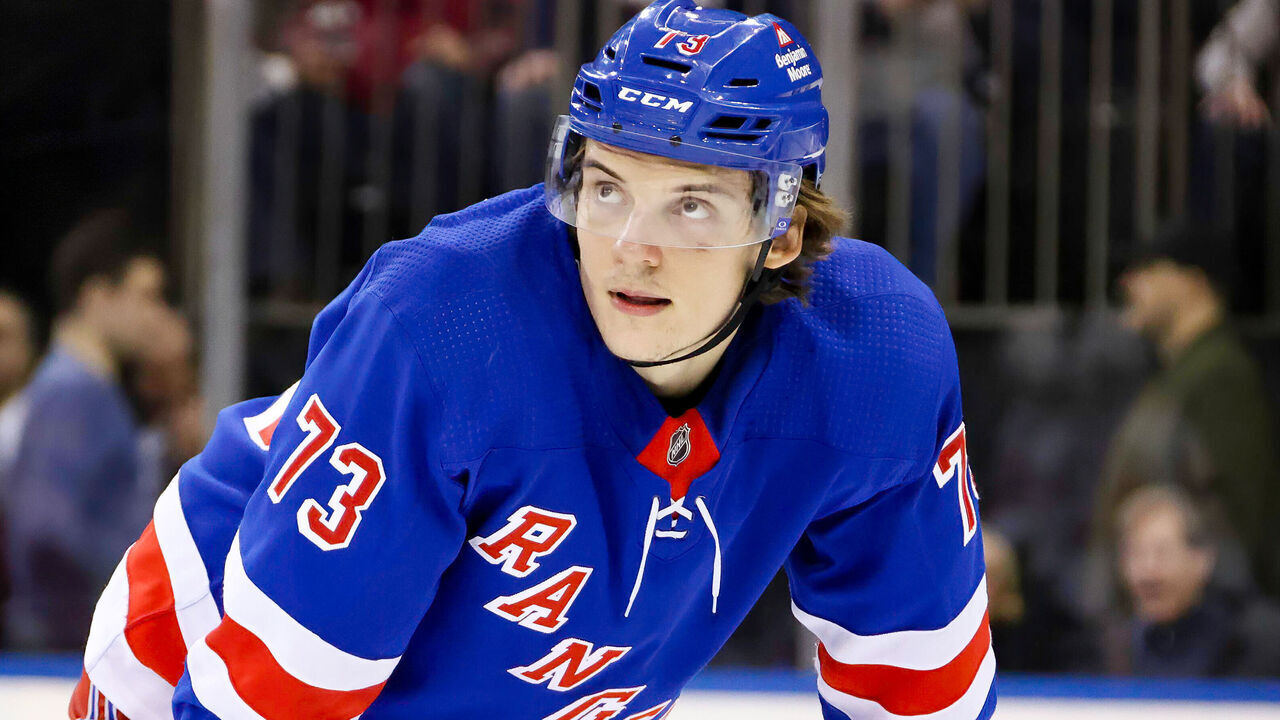 NEW YORK, NY - MARCH 11: New York Rangers Right Wing Matt Rempe (73) is pictured during the second period of the National Hockey League game between the New Jersey Devils and the New York Rangers on March 11, 2024 at Madison Square Garden in New York, NY.