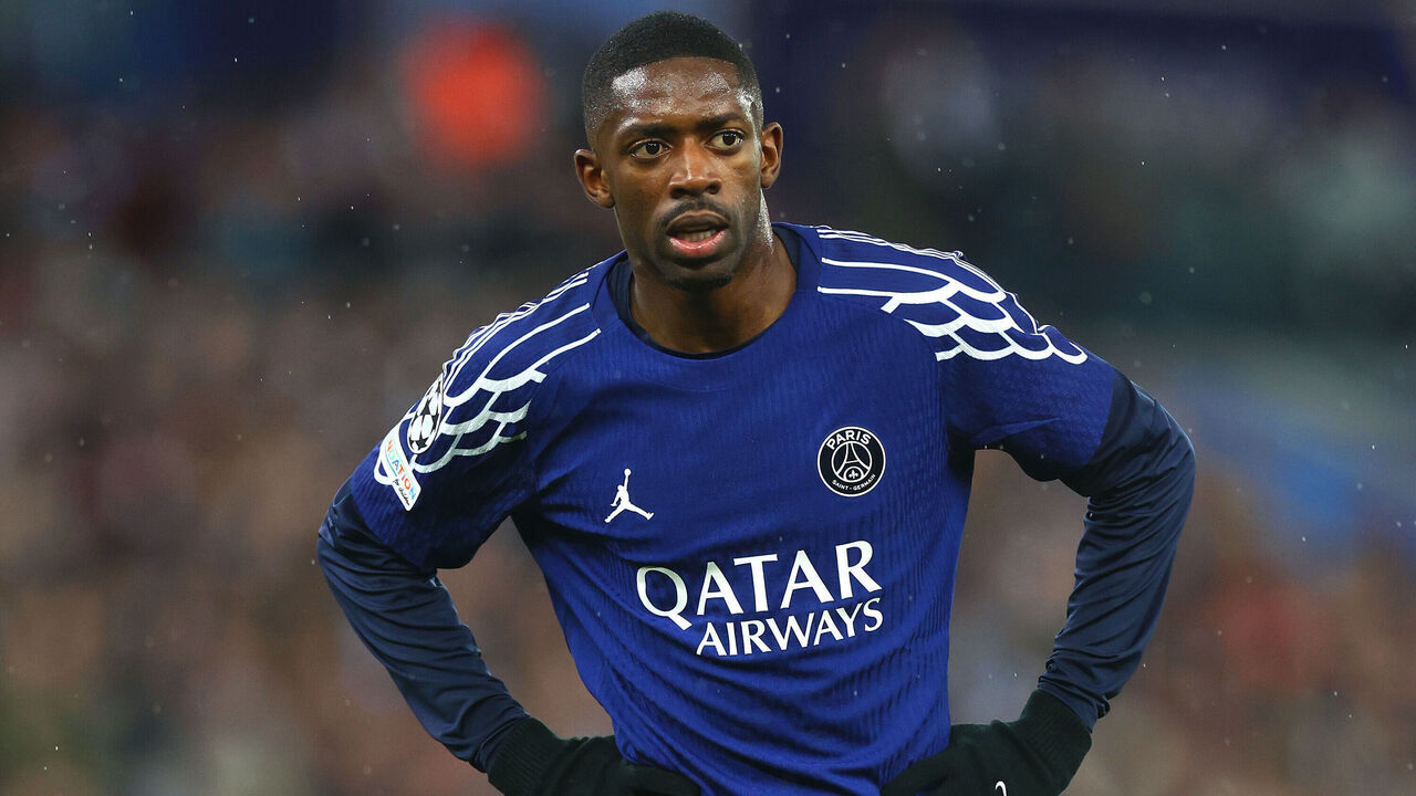 BIRMINGHAM, ENGLAND - APRIL 15: Ousmane Dembele of Paris Saint-Germain looks on during the UEFA Champions League 2024/25 Quarter Final Second Leg match between Aston Villa FC and Paris Saint-Germain at Villa Park on April 15, 2025 in Birmingham, England.