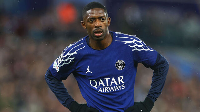 BIRMINGHAM, ENGLAND - APRIL 15: Ousmane Dembele of Paris Saint-Germain looks on during the UEFA Champions League 2024/25 Quarter Final Second Leg match between Aston Villa FC and Paris Saint-Germain at Villa Park on April 15, 2025 in Birmingham, England.