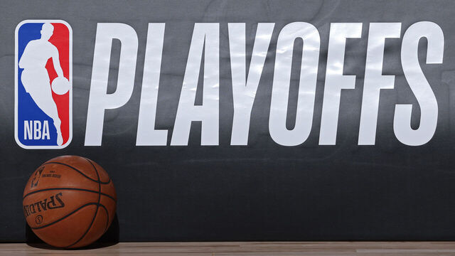 Orlando, FL - AUGUST 29: A generic basketball photo of the Official @NBA Spalding basketball in front the NBA Playoffs logo during Round One Game Five of the NBA Playoffs between the Orlando Magic and the Milwaukee Bucks on August 29, 2020 at The AdventHealth Arena at ESPN Wide World Of Sports Complex in Orlando, Florida. NOTE TO USER: User expressly acknowledges and agrees that, by downloading and/or using this Photograph, user is consenting to the terms and conditions of the Getty Images License Agreement. Mandatory Copyright Notice: Copyright 2020 NBAE
