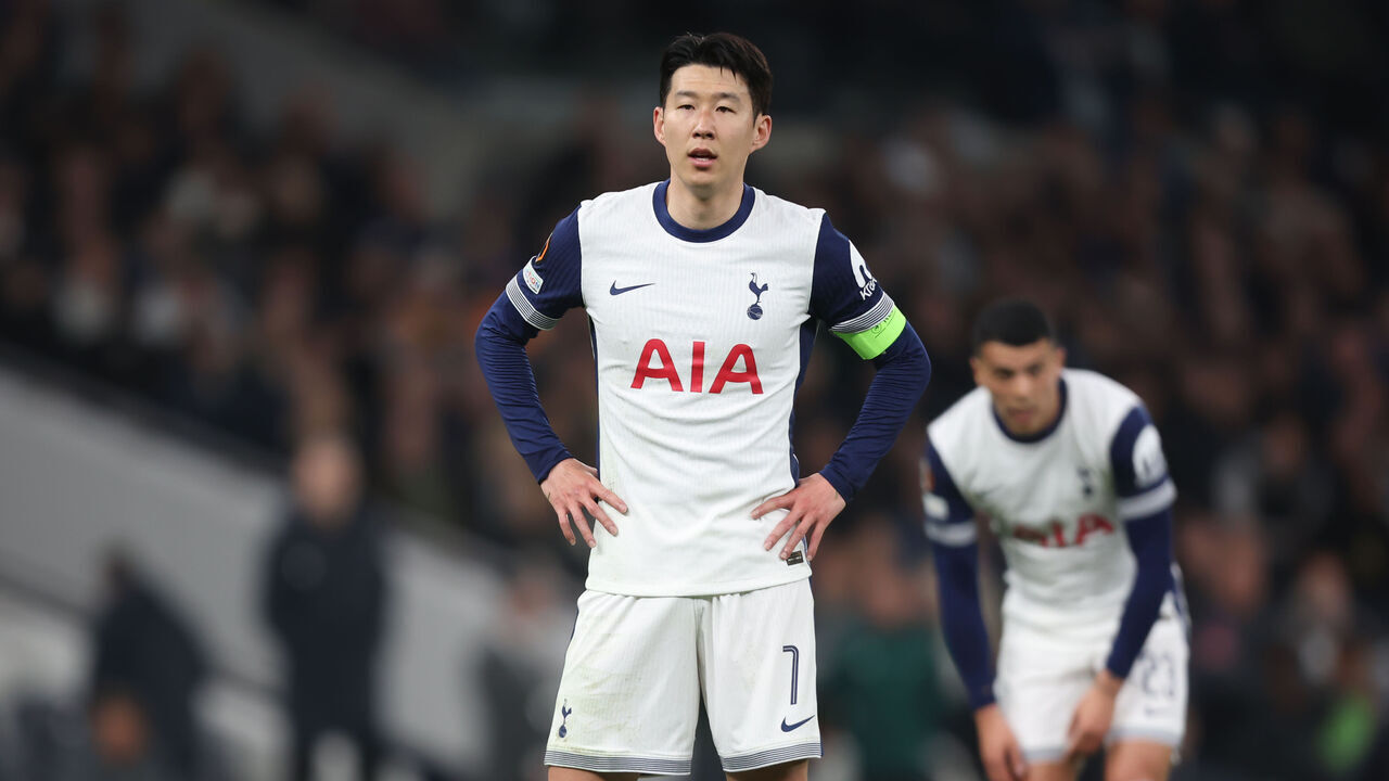 LONDON, ENGLAND - APRIL 10: Tottenham Hotspur's Son Heung-Min during the UEFA Europa League 2024/25 Quarter Final First Leg match between Tottenham Hotspur and Eintracht Frankfurt at Tottenham Hotspur Stadium on April 10, 2025 in London, England.