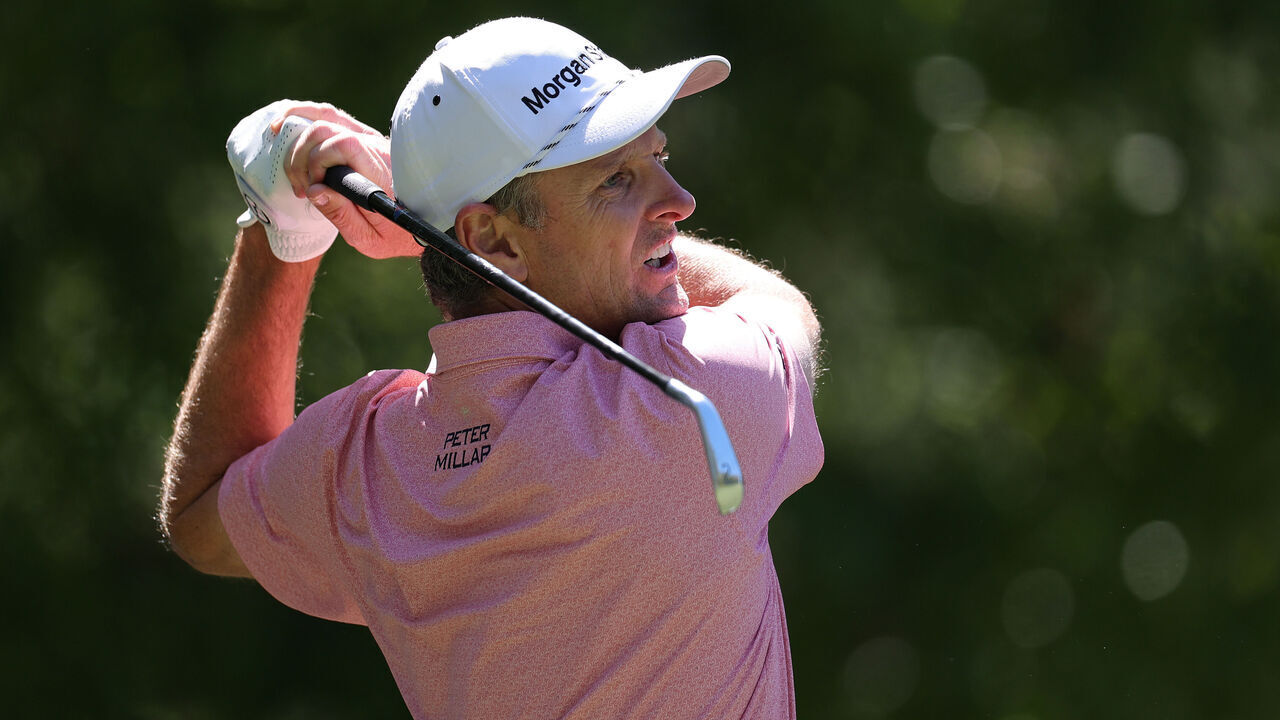 HILTON HEAD ISLAND, SOUTH CAROLINA - APRIL 16: Justin Rose of England in action during the Pro Am event prior to the RBC Heritage 2025 at Harbour Town Golf Links on April 16, 2025 in Hilton Head Island, South Carolina.