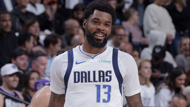 SACRAMENTO, CA - APRIL 16: Naji Marshall #13 of the Dallas Mavericks smiles during the game against the Sacramento Kings during the 2025 SoFi Play-In Tournament on April 16, 2025 at Golden 1 Center in Sacramento, California. Mandatory Copyright Notice: Copyright 2025 NBAE