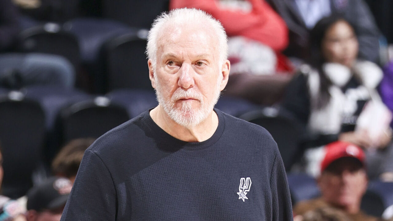 SALT LAKE CITY, UT - OCTOBER 31: Head Coach Gregg Popovich of the San Antonio Spurs looks on during the game on October 31, 2024 at Delta Center in Salt Lake City, Utah. Mandatory Copyright Notice: Copyright 2024 NBAE